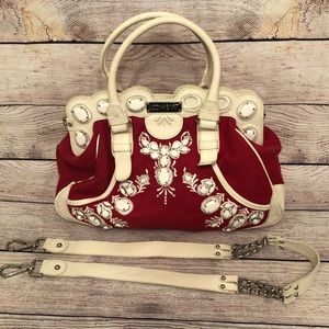 Red and White Jeweled Lockheart Doctors Bag